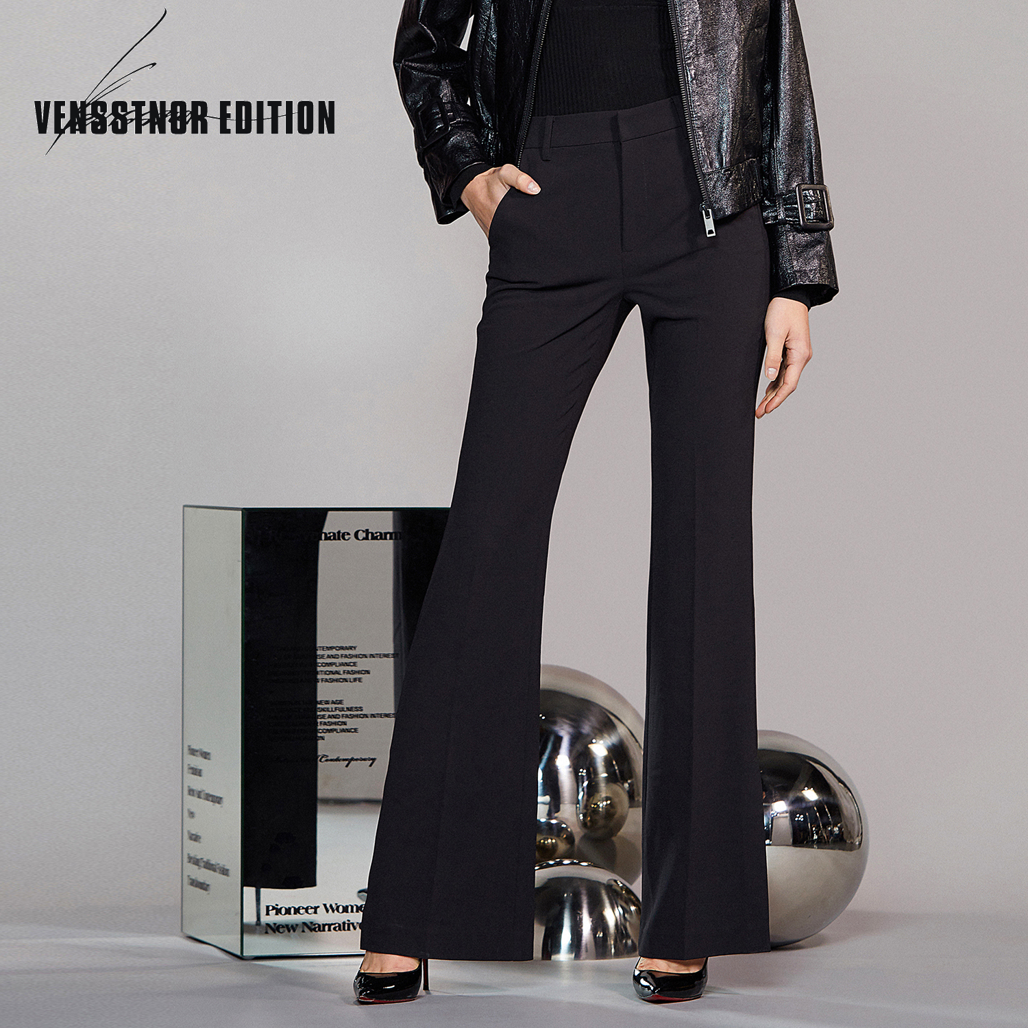 潮牌新品复古简约开叉喇叭休闲裤