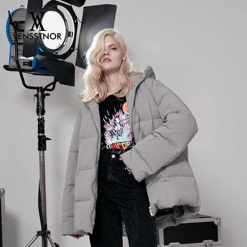 VENSSTNOR维斯提诺 21秋轻奢潮牌经典时尚廓形女士羽绒服中长款