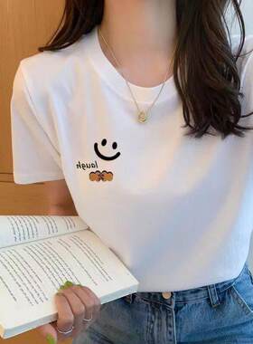 夏季韩版白色t恤女短袖学