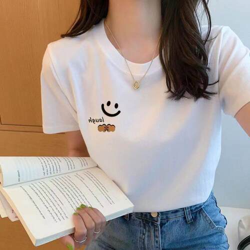 夏季韩版白色t恤女短袖学