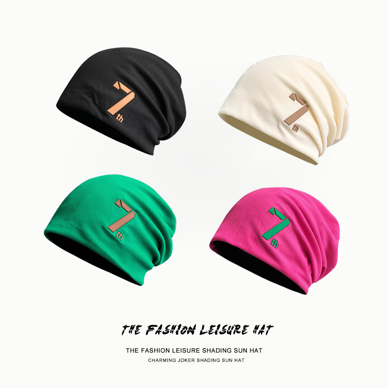 早秋薄款堆堆帽子女百搭包头帽产后防风月子帽显脸小冷帽嘻哈帽男