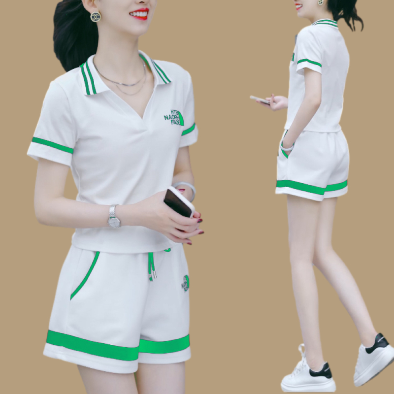 短袖短裤运动服套装女2024夏季