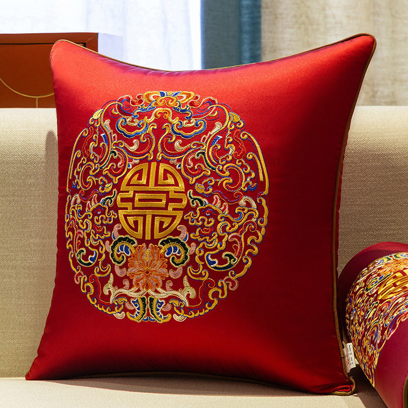 中国风绣花抱枕客厅红木沙发靠垫新中式床头软包长方形腰枕套含芯,居家布艺,靠垫/抱枕,淘宝优惠券,粉丝福利购,淘宝优惠卷