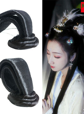 古装造型西汉贵妃嫦娥仙子可弯折发包汉服唐襦裙坦领飞仙飞天发髻