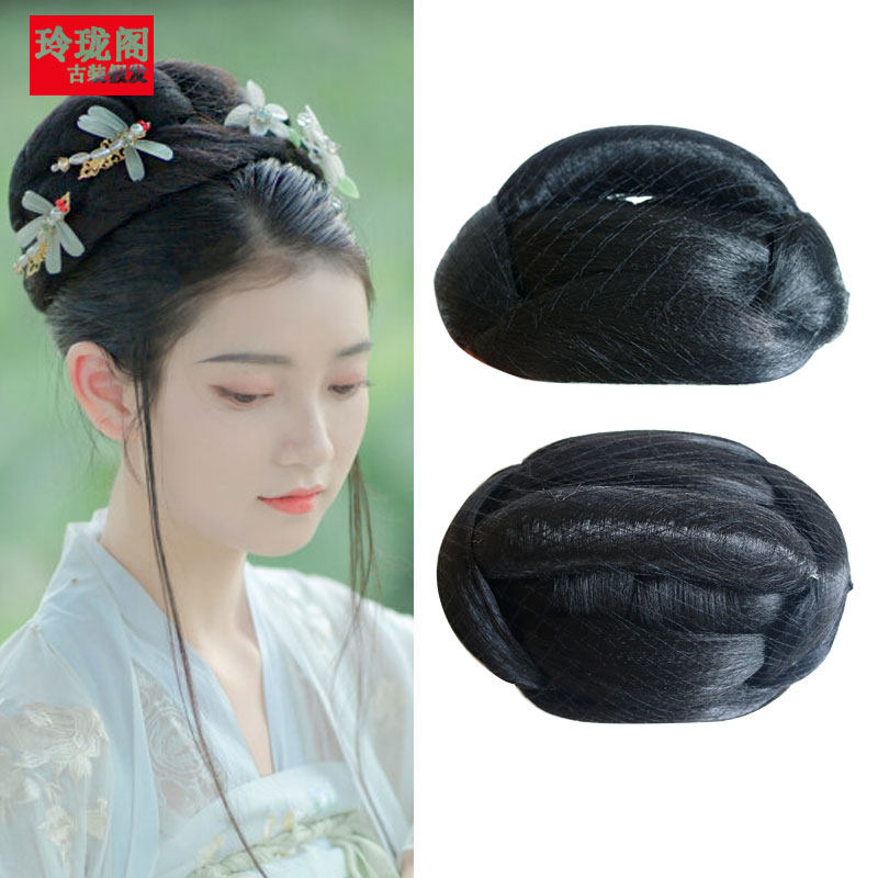 古装造型假发髻秀禾红妆后脑勺藏发发碗汉服襦裙明头顶挽发假发包