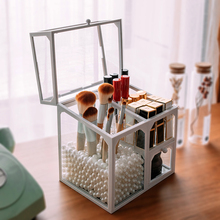 化妆品收纳大容量防尘化妆刷口红一体收纳盒高级感网红同款置物架