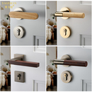房门锁 卧室门锁室内原木风门把手静音磁吸家用木质木门锁具新中式