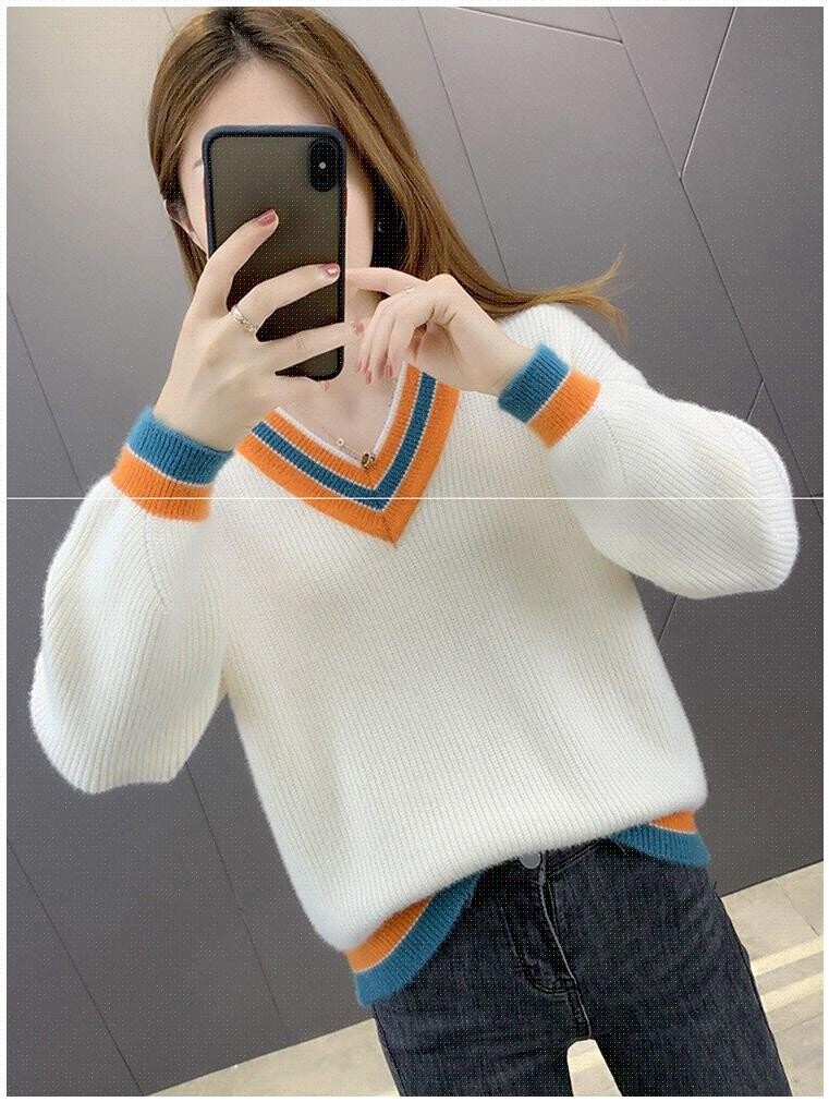 Sweater women's V-neck 2020 new loose autumn and winter wea|msdalam kategori Butik wanita / wanita, sweater - dari Buy2taobao.com untuk memberikan perkhidmatan ejen Taobao profesional membeli
