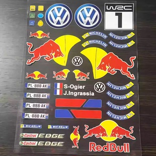 MJX美嘉欣10303/10304红牛贴纸1/10大众polo图标 轮胎贴 水晶转印