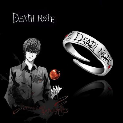 动漫周边死亡笔记Death Note戒指夜神月L死神cos字母指环L戒指环