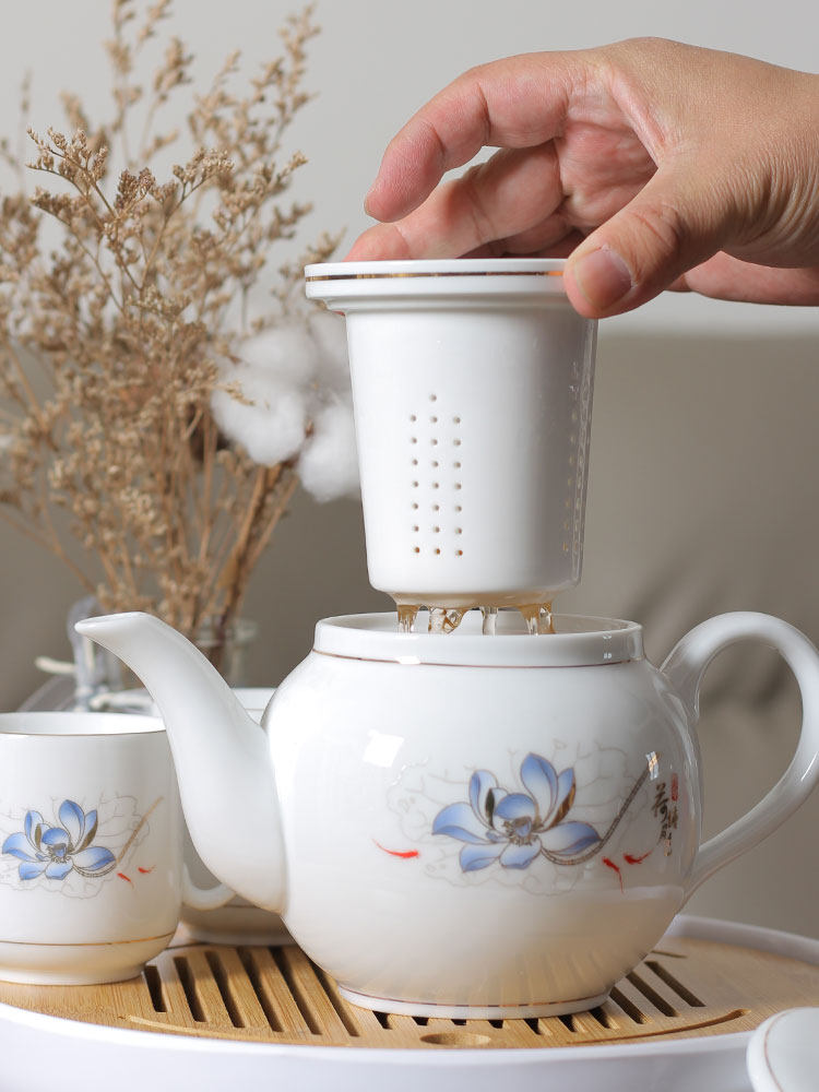 大容量陶瓷泡茶壶茶具套装家用内置过滤内胆茶水分离单壶杯子套装