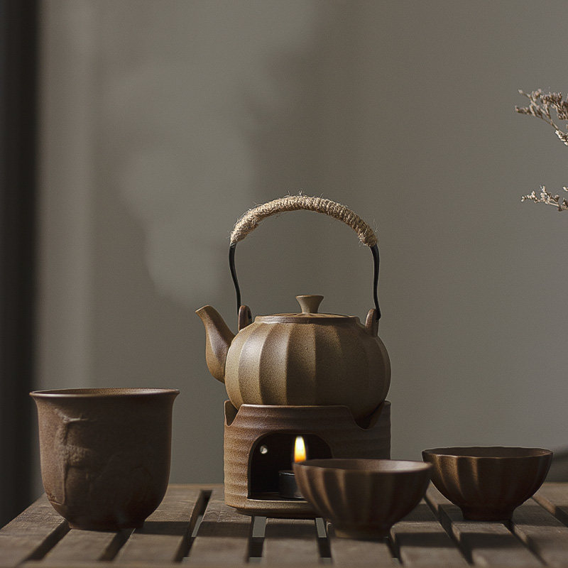 小泡茶炉茶具煮茶套装茶壶泡茶加热古法煮茶炉专用蜡烛陶壶围聚围