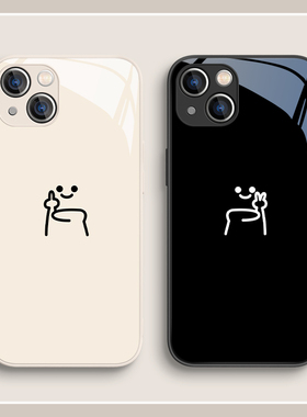 适用小米15手机壳13情侣11ultra/14红米note12turbo火柴人新款10pro小众k50搞怪civi男mix4女款k80玻璃k60套