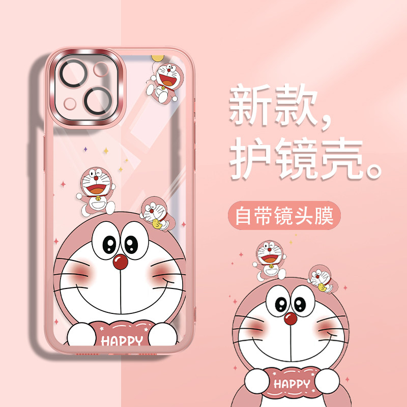 适用苹果14手机壳新款16哆啦a梦13promax情侣11/15
