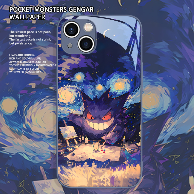 手机壳耿鬼宝可梦油画风卡通