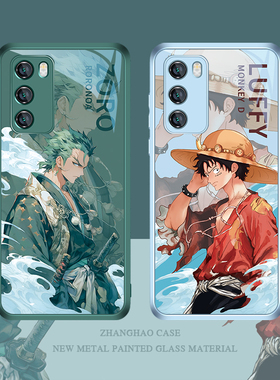 适用华为p50尼卡路飞手机壳mate50五档新款p60海贼王p40索隆p30男nova11动漫7se荣耀90/80玻璃mate60pro套70