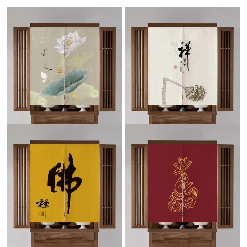 家用供桌门帘菩萨佛像佛布帘