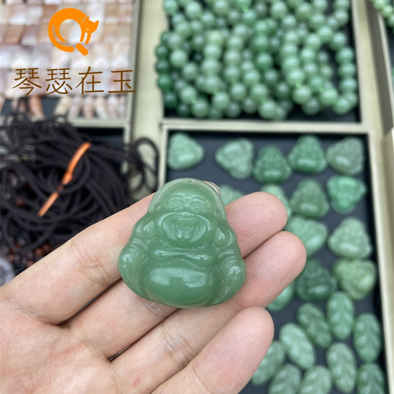 佛公项链大肚佛首饰吊坠玉髓冰种镶嵌高冰玛瑙河南南阳石佛寺市场