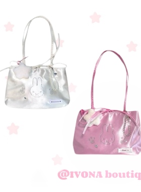 IVONA【闪亮Miffy^】原创diy可爱少女y2k烫钻手提单肩包闺蜜礼物