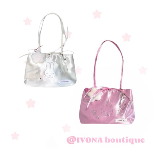 IVONA【闪亮Miffy^】原创diy可爱少女y2k烫钻手提单肩包闺蜜礼物