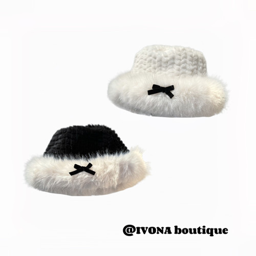 IVONA冬季少女加厚百搭毛线帽
