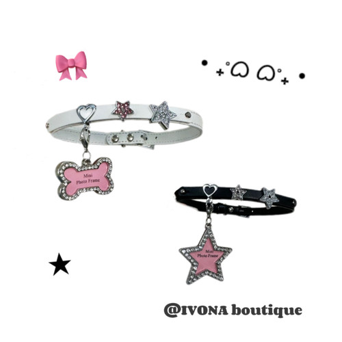 IVONA【亚亚chocker】y2k少女粉色星星骨头千禧甜酷辣妹项链项圈