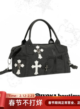 IVONA【十字序曲^】Y2k暗黑十字架单肩斜挎甜酷辣妹大容量托特包