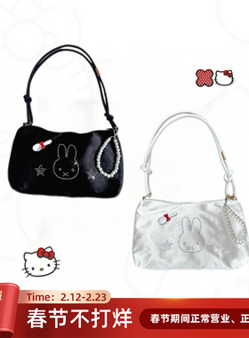 IVONA【糖果米菲兔^】原创diy可爱少女心烫钻手提包单肩腋下包