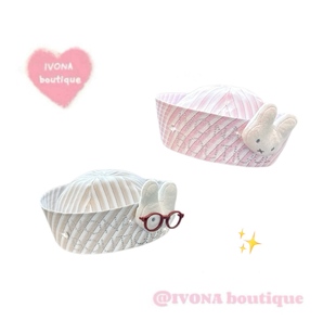 原创Y2k千禧风烫钻Miffy水手帽 汪苏泷同款 IVONA 萌神级别^