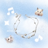 极细闪闪手链手饰 y2k手作双层星星圆珠五角星 IVONA 星河灿烂