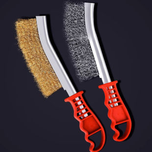 刀型钢丝刷钢丝刷打磨除锈铁刷子长柄多功能工业用小刷子清洁刷