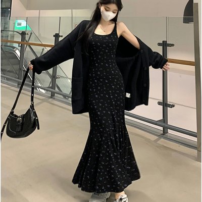 实拍  ~ 2025年秋冬新款韩版宽松显瘦百搭黑色针织外套