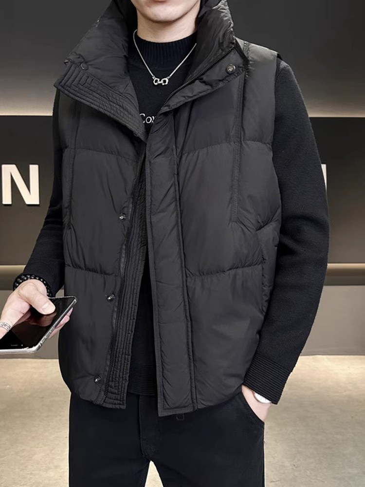秋冬季羽绒服男士白鸭绒马甲潮牌舒适轻薄休闲背心保暖坎肩外穿男