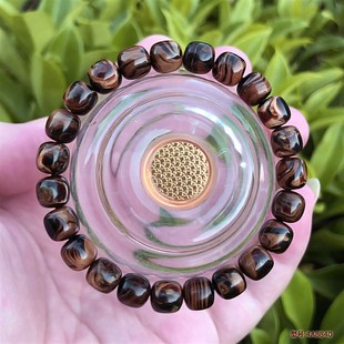 天然海柳手串血柳手链佛珠单圈男女情侣父母礼物8X8mm桶珠火焰纹