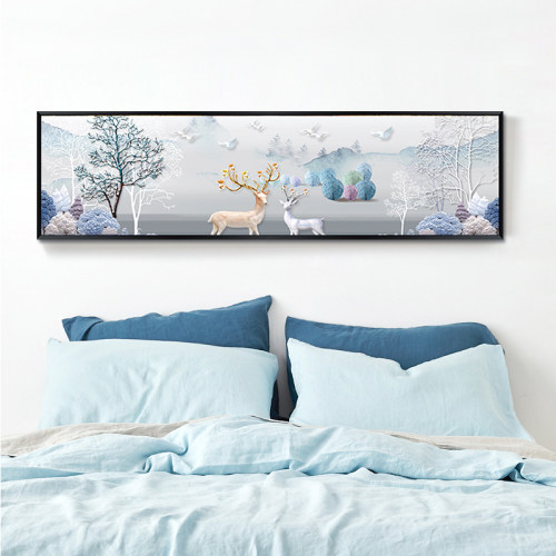 卧室床头a装饰画麋鹿现代简约客厅沙发背景墙挂画墙面壁画温馨浪