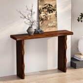 新中式 实木玄关创意家用供桌条案客厅极简北欧入户T玄关靠墙端景