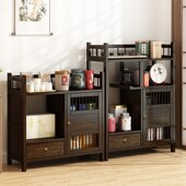 新中式 实木博古架摆件茶叶架w置物架多宝阁展示柜茶具茶杯收纳架