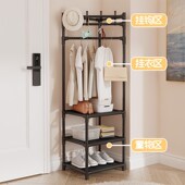 新简易多b功能转角衣帽架墙角挂衣机落地鞋 帽架卧室置物收纳晾衣