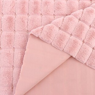 2023新款秋冬兔毛小方格面料抱枕女装外套围巾玩具布料现货