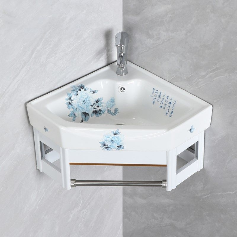 卫生间挂墙式洗手盆柜组合陶瓷三角洗脸盆转角小户型阳台面盆迷你,家装主材,挂墙式洗脸盆,淘宝优惠券,粉丝福利购,淘宝优惠卷