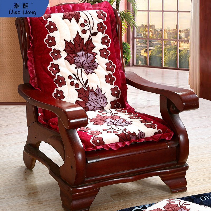 实木沙发垫带靠背木椅子坐垫靠垫连体一体红木凉椅垫子加厚座垫冬