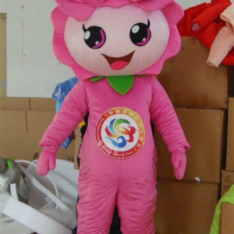 定制牡丹花卡通人偶婚庆玩偶活动展示卡通人偶Q服毛绒公仔人偶服