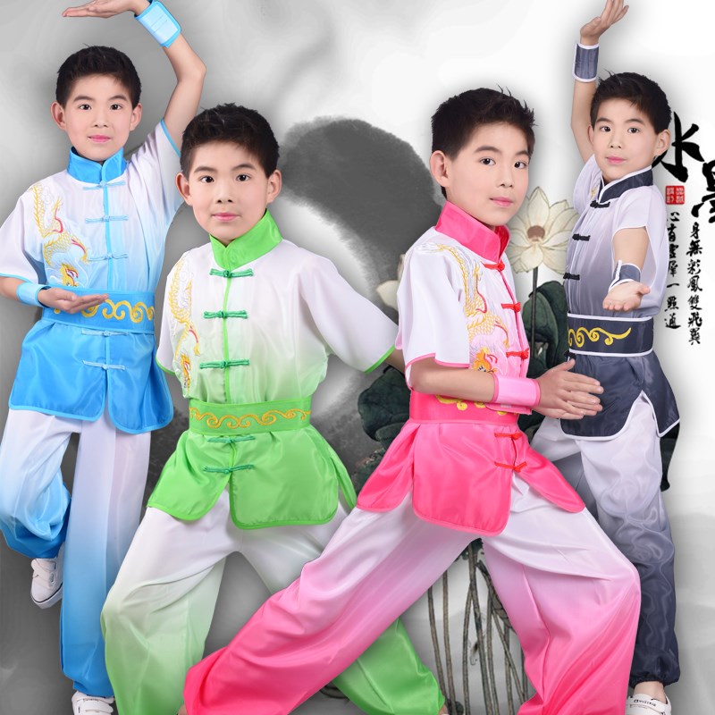 中国风武术c服装儿童武术表演服装少儿刺绣龙比赛训练青少年演出