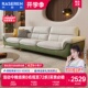 防水猫抓布沙发现代简约客厅北欧小E户型直排三人位奶油风布艺沙