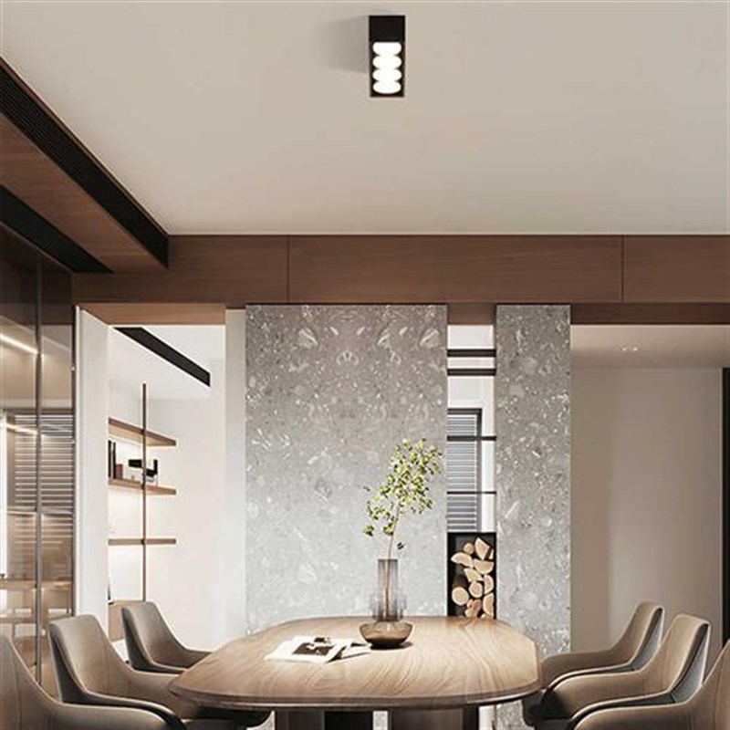 方形明装筒灯无主灯客厅斗胆灯玄关射灯阳台过道卧室吸Z顶可调角