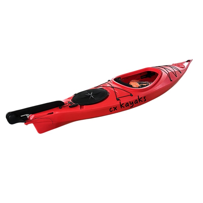 辰星CX350单人海洋舟皮划艇A独木舟座舱舒适座椅脚蹬尾舵漂流艇