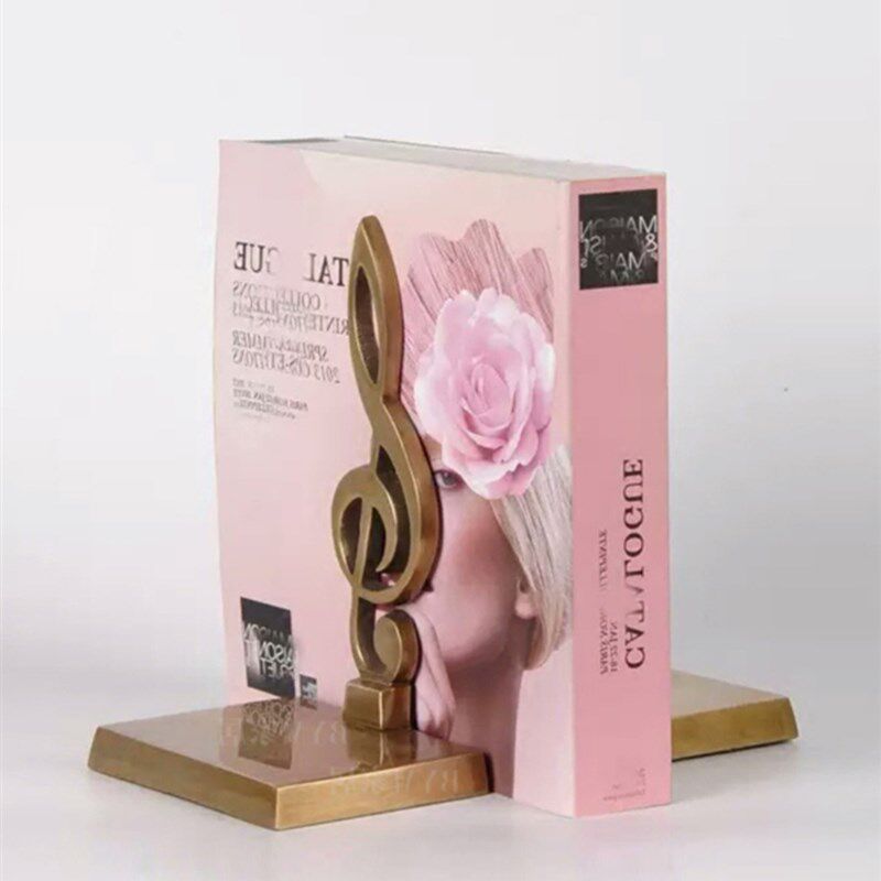 美式纯铜书档 欧式古典奢华装饰书靠 法式书立摆件书房办公室雕塑