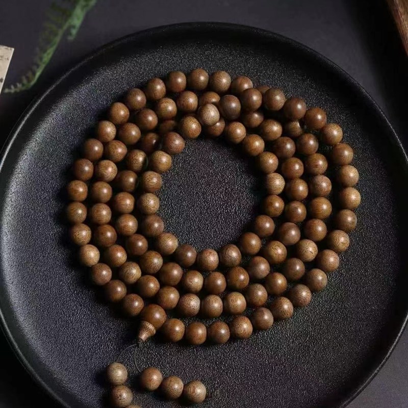 加里曼丹沉香手串108颗8mm天然保真沉香木老料佛珠手链男念珠女