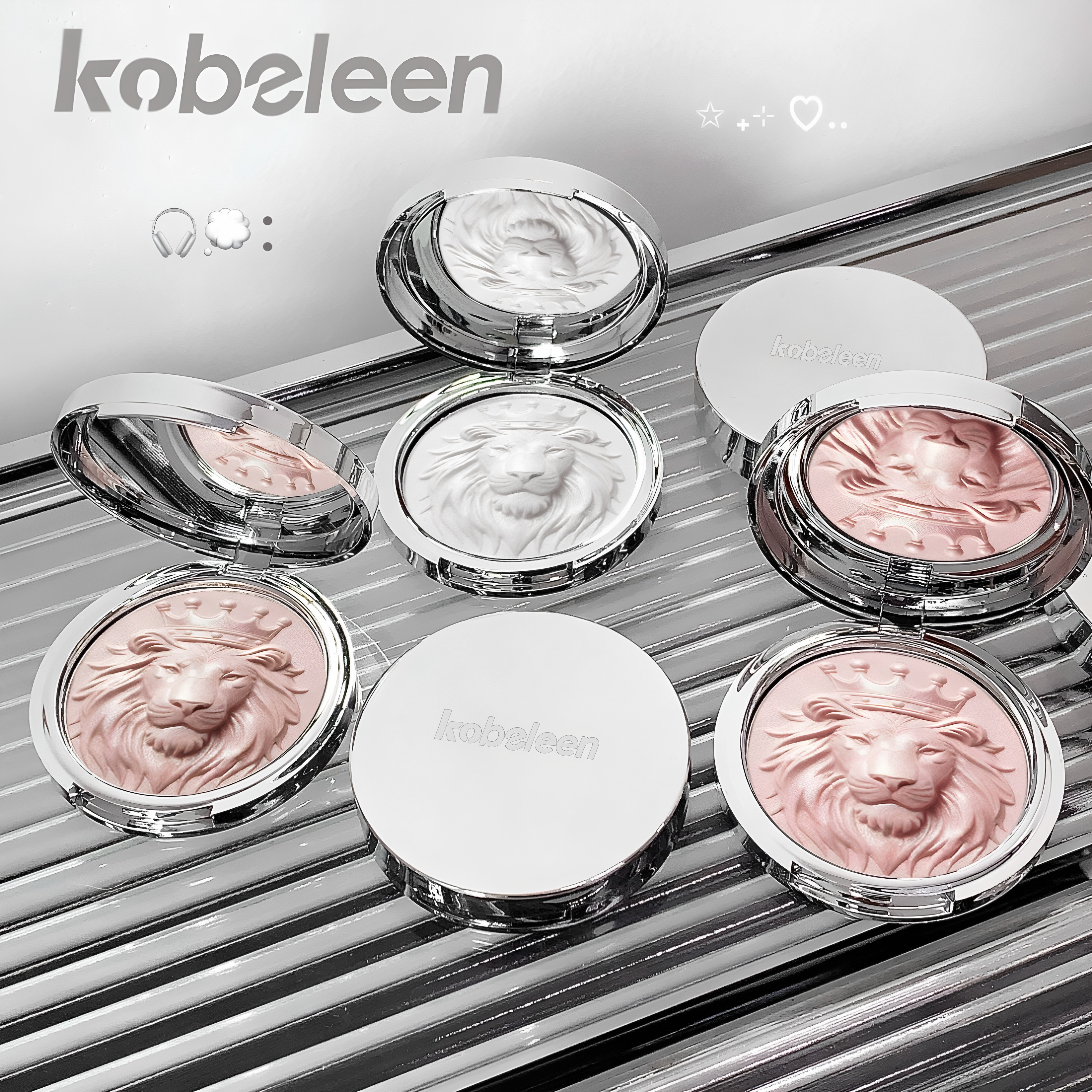 kobeleen狮子系列高光粉土豆泥爆闪清透细腻氛围感珠光细闪高光盘
