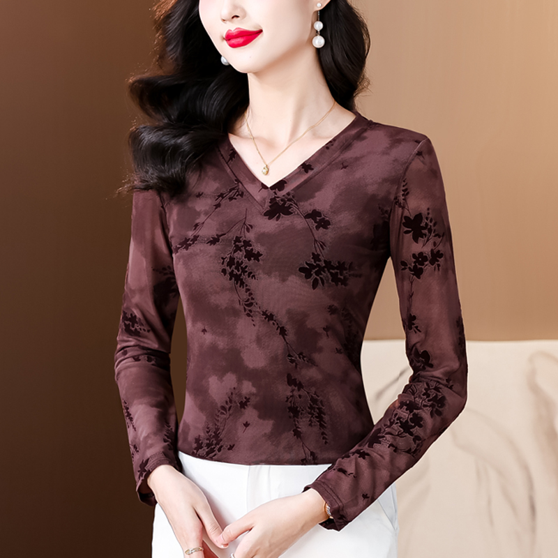 韩版时尚中年妈妈内搭小衫女